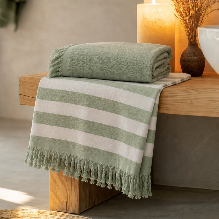 Plain Green & White Stripe Bundle