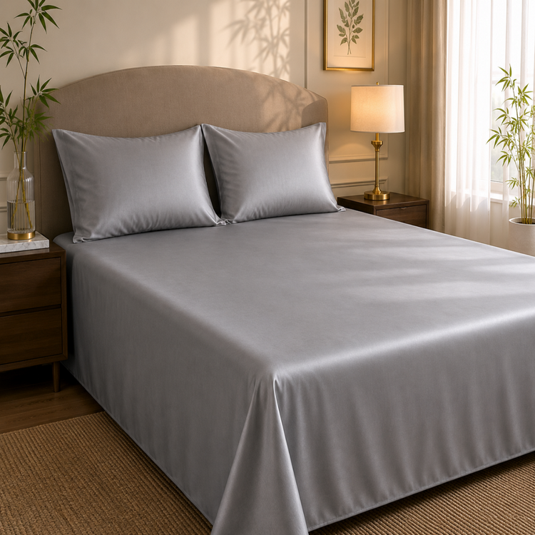 Platinum Silver Plain - Bedsheet